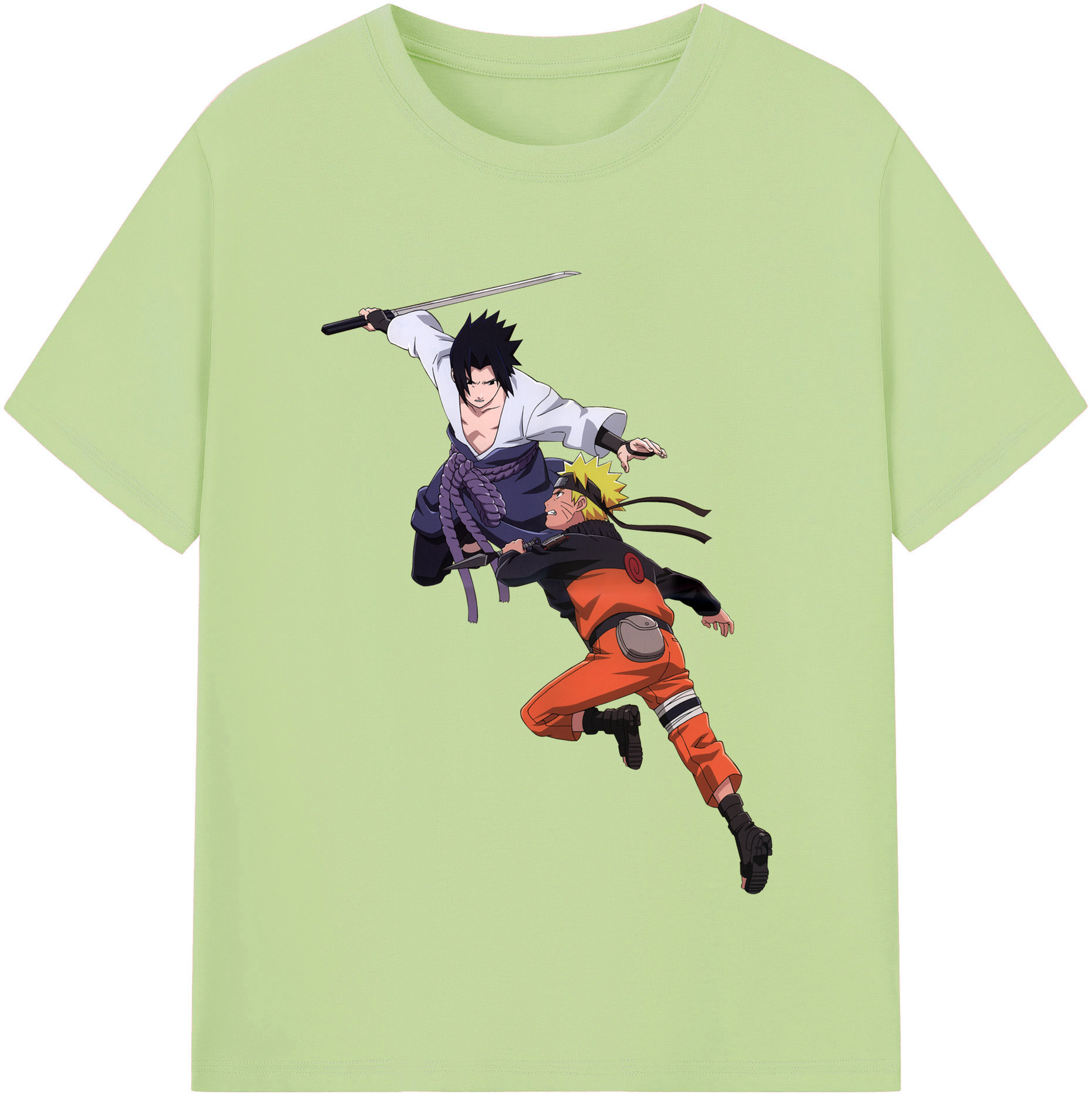 （画像用） NARUTO -ナルト- うちは サスケ Uchiha Sasuke 綿100％半袖Tシャツ（フロントプリント）